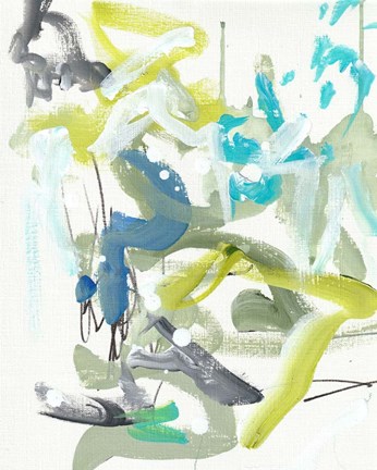 Framed Green Blue Print