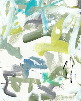 Framed Green Blue II Print