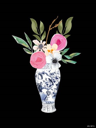 Framed Blue Vase II Print