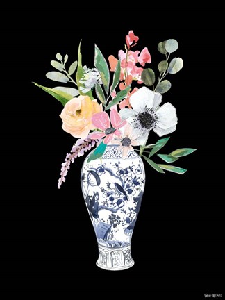 Framed Blue Vase IV Print