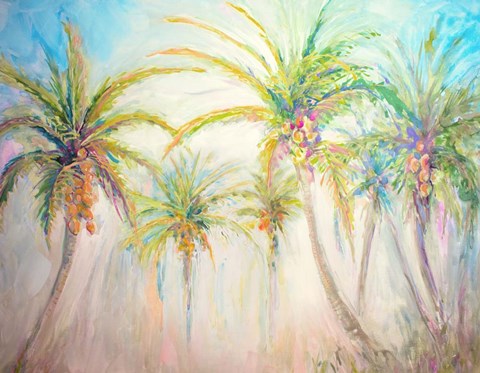 Framed Watercolor Palms Scene Print