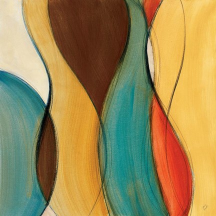 Framed Coalescence I (brown/yellow/teal) Print
