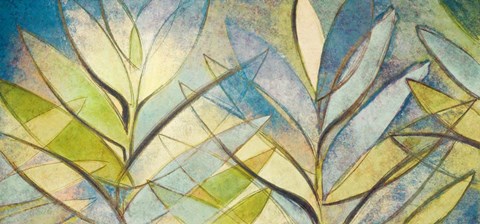 Framed Palms On Blue Print