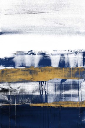 Framed Midnight Gold Rain I Print