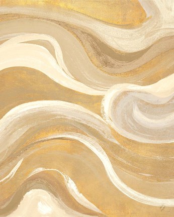 Framed Gold Curvilinear Print