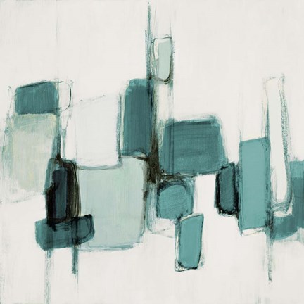 Framed Teal Cityside II Print