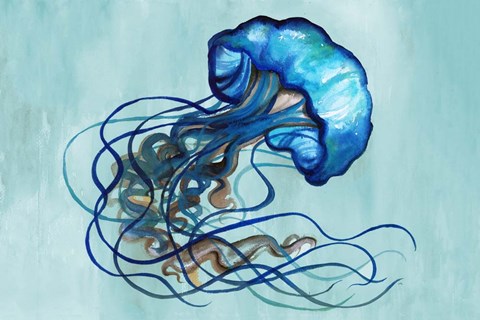 Framed Watercolor Jellyfish Print