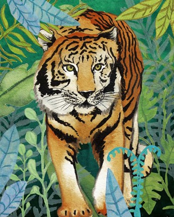 Framed Tiger In The Jungle II Print