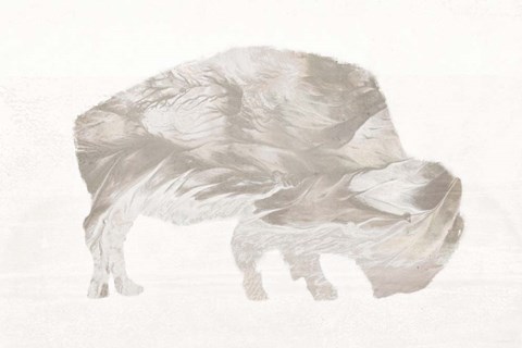 Framed Muted Urban Bison Print