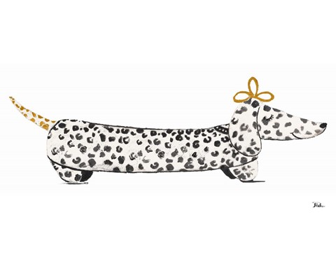 Framed Fashion Puppy on White II Print