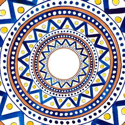 Framed Italian Chevron Burst Tile Print