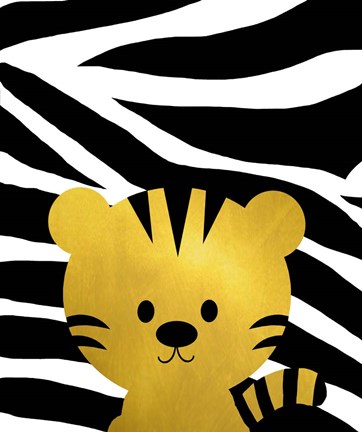 Framed Gold Baby Tiger Print