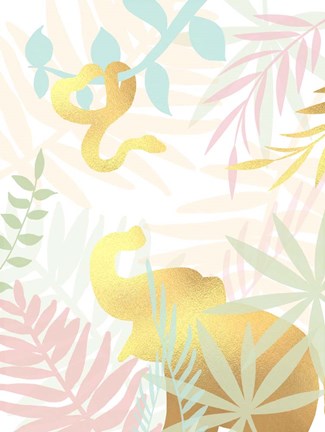 Framed Golden Modern Safari I Print