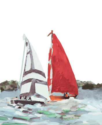 Framed Line Regatta I Print