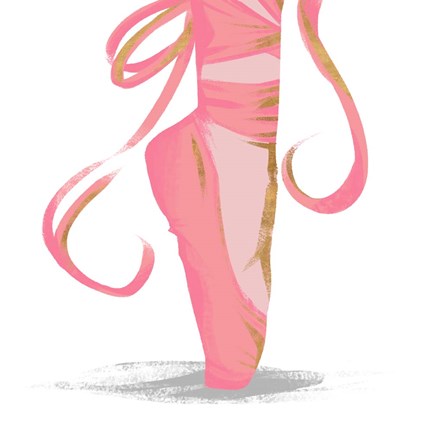 Framed Ballet Point Shoe with Gold Accents Print