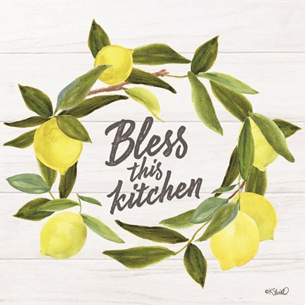 Framed Bless This Kitchen Print