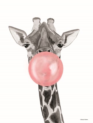 Framed Bubblegum Giraffe Print