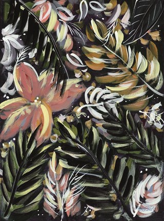 Framed Dark Palms II Print