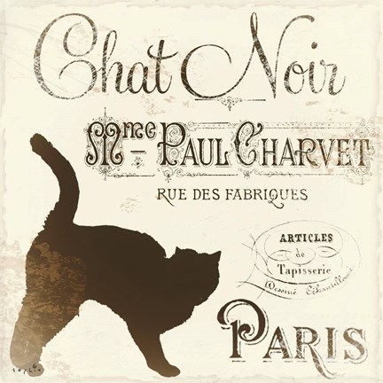 Framed Chat Noir Paris Print