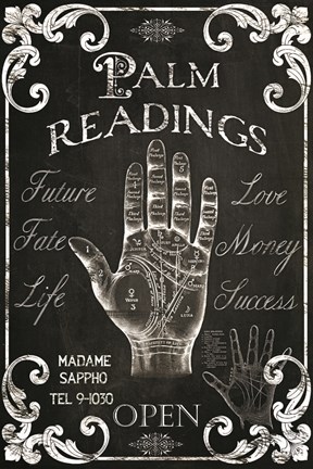 Framed Palm Readings Print