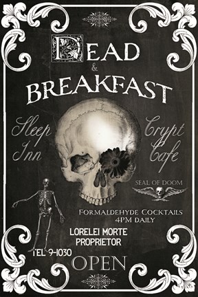 Framed Dead &amp; Breakfast Open Print