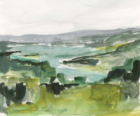 Framed Riverside Sketch I Print