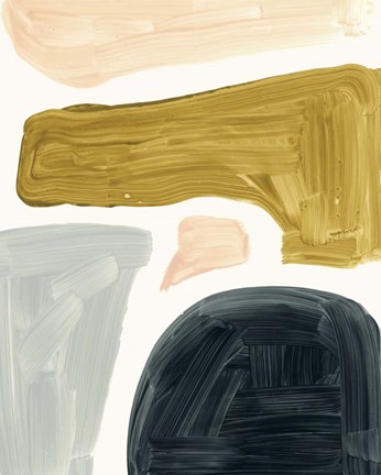 Framed Brushy Shapes II Print