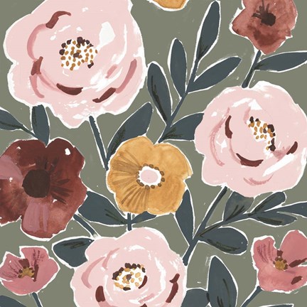 Framed Fair Flowers II Print