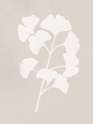 Framed Ginkgo Branch I Print