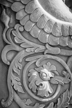 Framed Black &amp; White Fountain Detail II Print