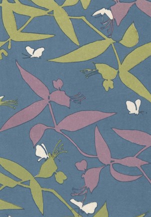 Framed Japanese Floral Design III Print