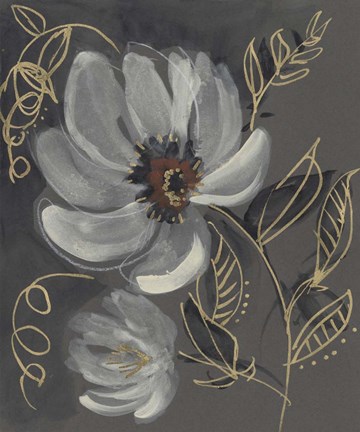 Framed Floral Filigree II Print