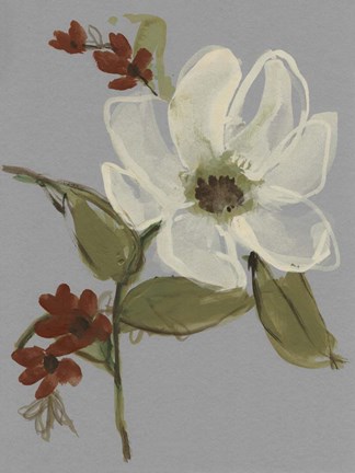 Framed Subdued Floral II Print