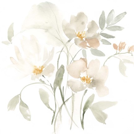 Framed Whispering Petals I Print