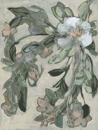 Framed Cascading Bouquet II Print
