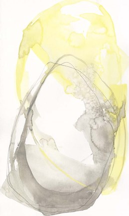 Framed Lemon &amp; Grey Tandem I Print