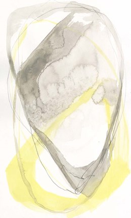 Framed Lemon &amp; Grey Tandem II Print