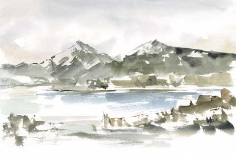 Framed Snow-capped Mountain Study I Print