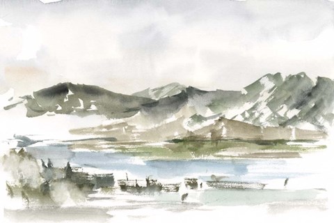 Framed Snow-capped Mountain Study II Print