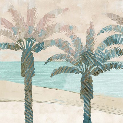 Framed Retro Palms I Print