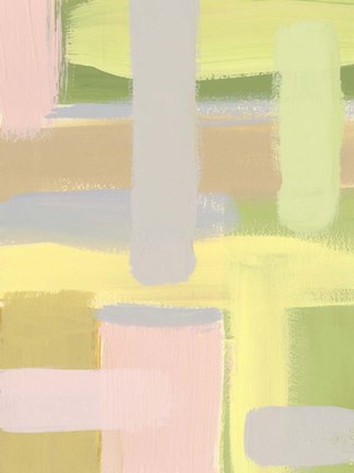 Framed Subdued Blocks I Print