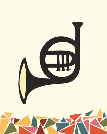 Framed Cut Paper Instruments III Print