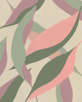 Framed Elongated Leaves II Print