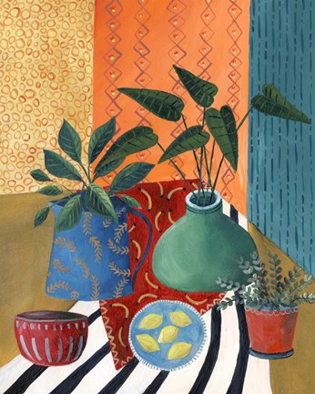 Framed Colorful Tablescape II Print