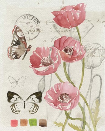 Framed Field Notes Florals I Print