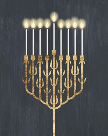Framed Golden Hanukkah II Print