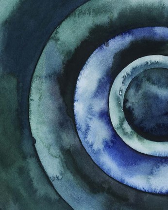 Framed Cobalt Vortex I Print