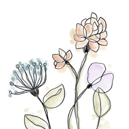 Framed Spindle Blossoms VII Print