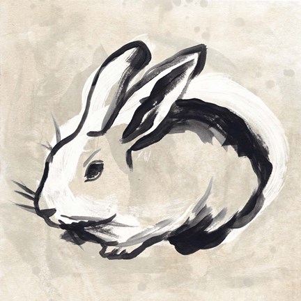 Framed Antique Rabbit II Print
