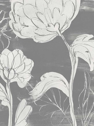 Framed Grayscale Garden II Print